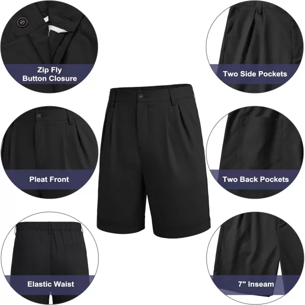 COOFANDY Men’s Linen Shorts Classic Fit Casual Elastic Waist Summer Beach Shorts