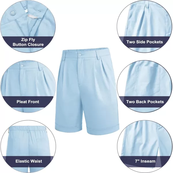 COOFANDY Men’s Linen Shorts Classic Fit Casual Elastic Waist Summer Beach Shorts