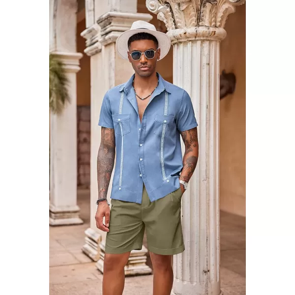 COOFANDY Men’s Linen Shorts Classic Fit Casual Elastic Waist Summer Beach Shorts
