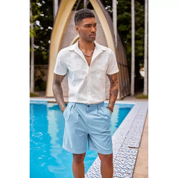 COOFANDY Men’s Linen Shorts Classic Fit Casual Elastic Waist Summer Beach Shorts