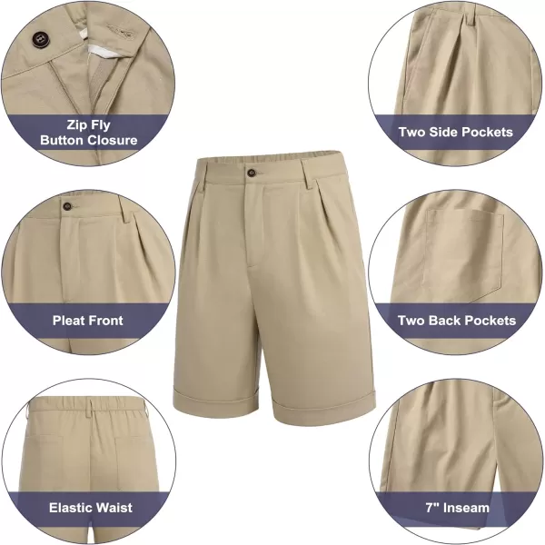 COOFANDY Men’s Linen Shorts Classic Fit Casual Elastic Waist Summer Beach Shorts