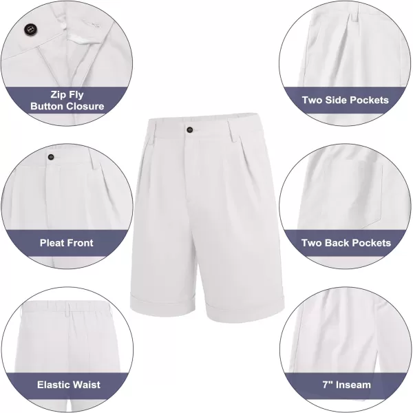 COOFANDY Men’s Linen Shorts Classic Fit Casual Elastic Waist Summer Beach Shorts
