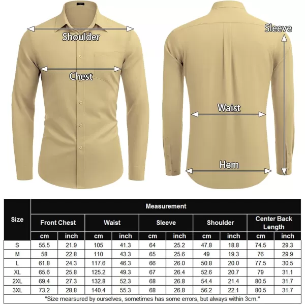 COOFANDY Men's Long Sleeve Button Down Shirt Casual Regular-Fit Oxford Dress Shirts