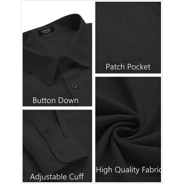 COOFANDY Men's Long Sleeve Button Down Shirt Casual Regular-Fit Oxford Dress Shirts