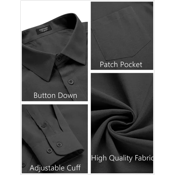 COOFANDY Men's Long Sleeve Button Down Shirt Casual Regular-Fit Oxford Dress Shirts