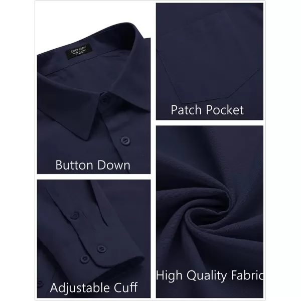 COOFANDY Men's Long Sleeve Button Down Shirt Casual Regular-Fit Oxford Dress Shirts