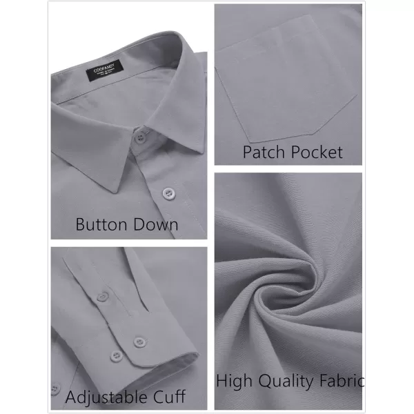 COOFANDY Men's Long Sleeve Button Down Shirt Casual Regular-Fit Oxford Dress Shirts