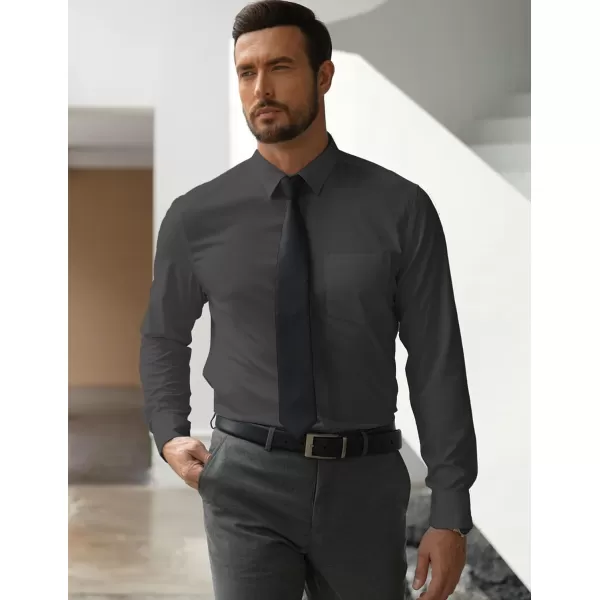 COOFANDY Men's Long Sleeve Muscle Fit Dress Shirts Wrinkle-Free Button Down Business Casual Shirts