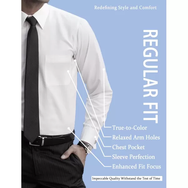 COOFANDY Men's Long Sleeve Muscle Fit Dress Shirts Wrinkle-Free Button Down Business Casual Shirts
