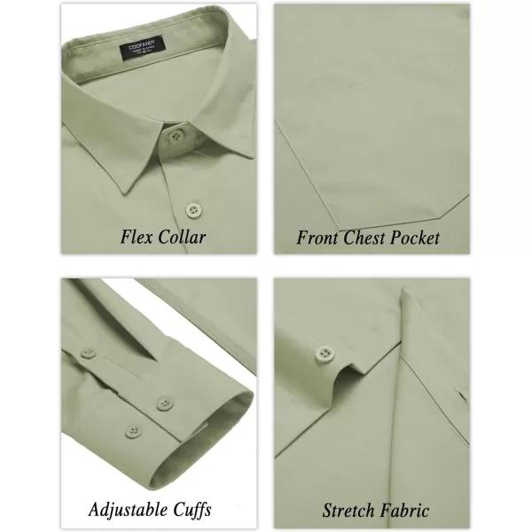 COOFANDY Men's Long Sleeve Muscle Fit Dress Shirts Wrinkle-Free Button Down Business Casual Shirts