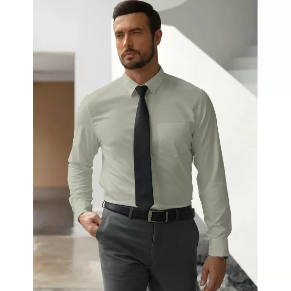 COOFANDY Men's Long Sleeve Muscle Fit Dress Shirts Wrinkle-Free Button Down Business Casual Shirts
