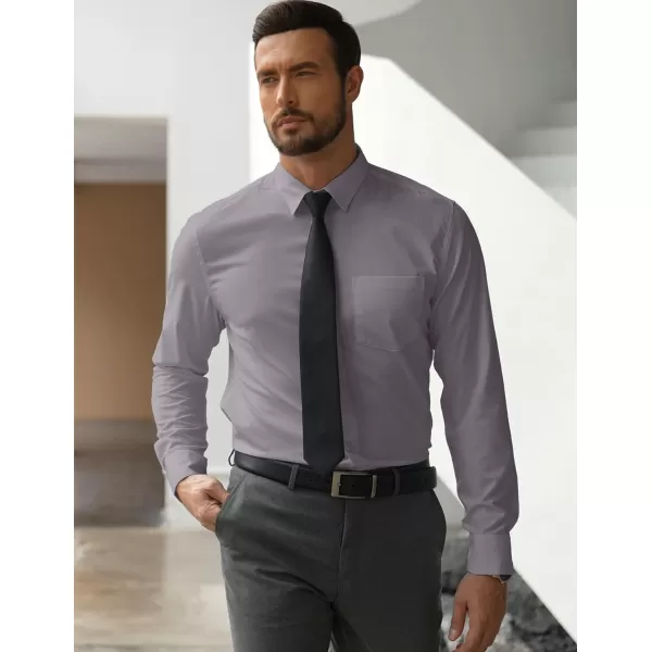 COOFANDY Men's Long Sleeve Muscle Fit Dress Shirts Wrinkle-Free Button Down Business Casual Shirts