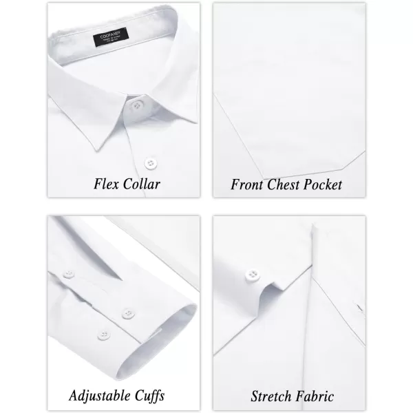 COOFANDY Men's Long Sleeve Muscle Fit Dress Shirts Wrinkle-Free Button Down Business Casual Shirts