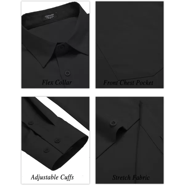 COOFANDY Men's Long Sleeve Muscle Fit Dress Shirts Wrinkle-Free Button Down Business Casual Shirts