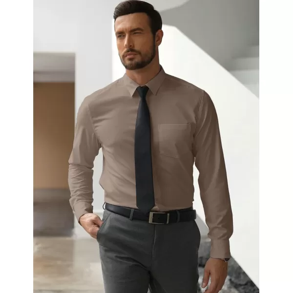 COOFANDY Men's Long Sleeve Muscle Fit Dress Shirts Wrinkle-Free Button Down Business Casual Shirts