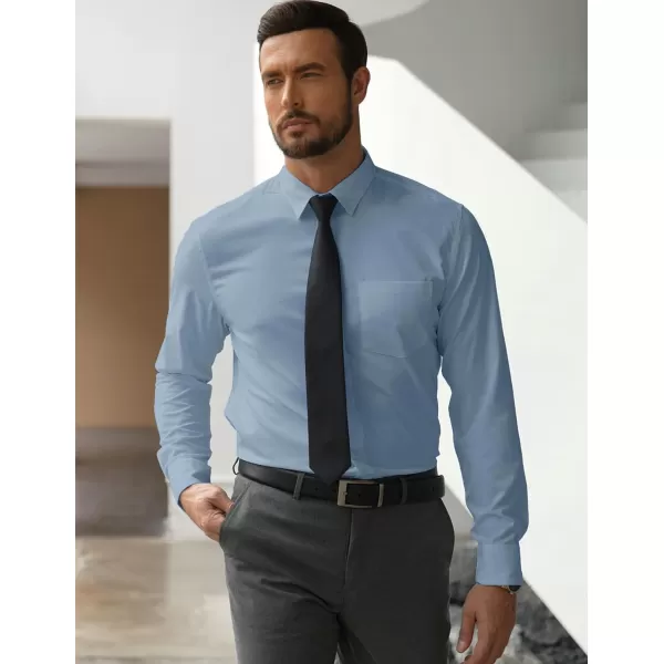 COOFANDY Men's Long Sleeve Muscle Fit Dress Shirts Wrinkle-Free Button Down Business Casual Shirts