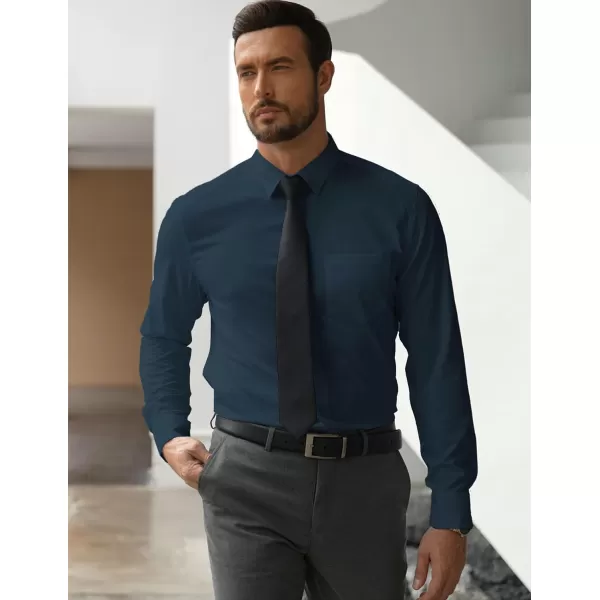 COOFANDY Men's Long Sleeve Muscle Fit Dress Shirts Wrinkle-Free Button Down Business Casual Shirts