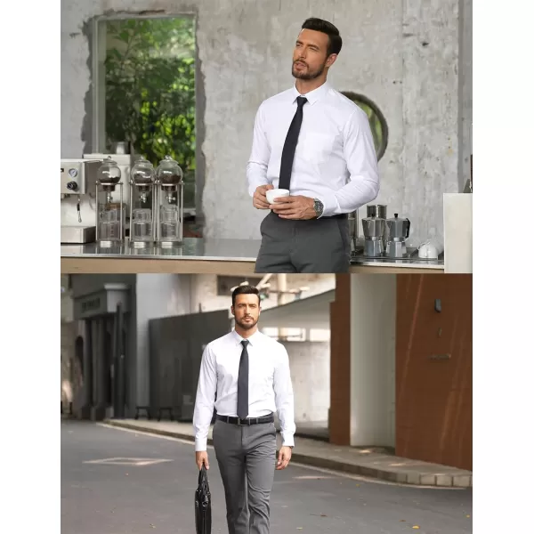 COOFANDY Men's Long Sleeve Muscle Fit Dress Shirts Wrinkle-Free Button Down Business Casual Shirts