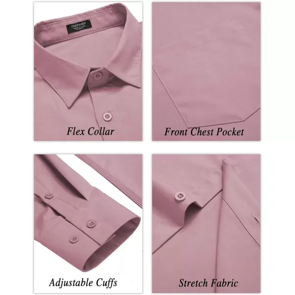COOFANDY Men's Long Sleeve Muscle Fit Dress Shirts Wrinkle-Free Button Down Business Casual Shirts