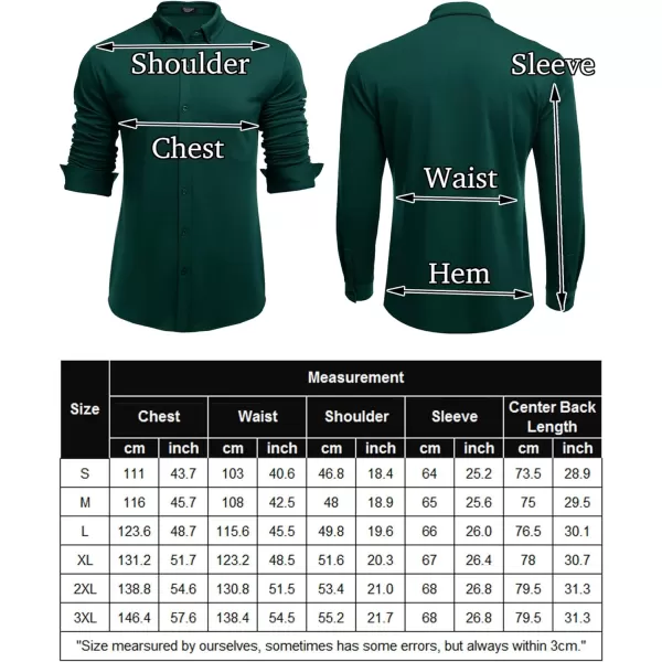 COOFANDY Men's Long Sleeve Wrinkle Free Shirt Button Down Casual Dress Shirts