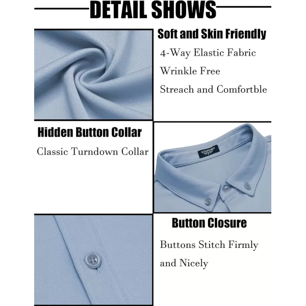 COOFANDY Men's Long Sleeve Wrinkle Free Shirt Button Down Casual Dress Shirts