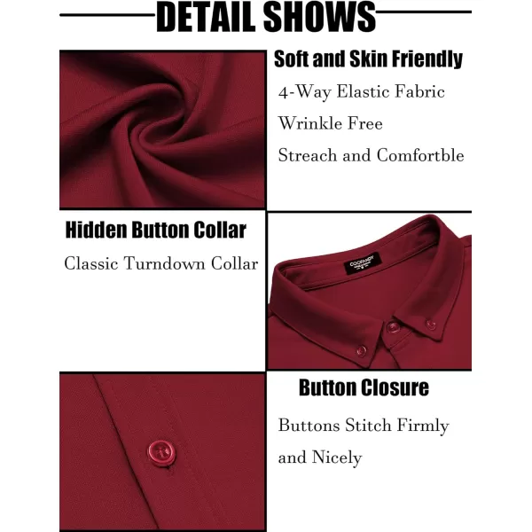 COOFANDY Men's Long Sleeve Wrinkle Free Shirt Button Down Casual Dress Shirts