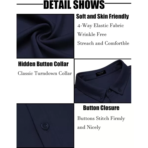 COOFANDY Men's Long Sleeve Wrinkle Free Shirt Button Down Casual Dress Shirts