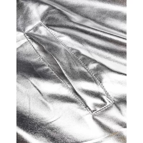 COOFANDY Men's Metallic Jacket 70s Disco Christmas Party Varsity Jacket Zip-up Baseball Bomber