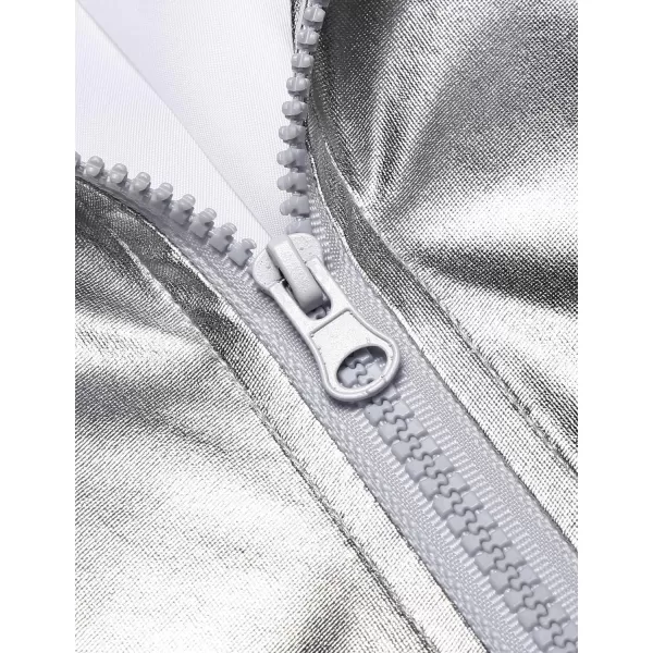 COOFANDY Men's Metallic Jacket 70s Disco Christmas Party Varsity Jacket Zip-up Baseball Bomber