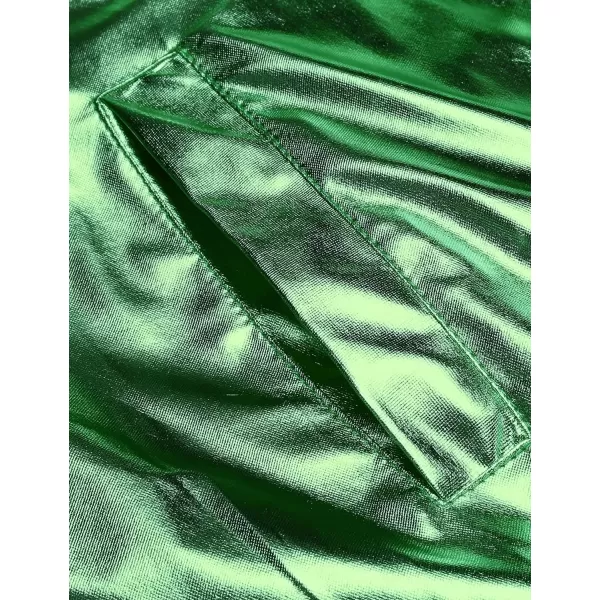 COOFANDY Men's Metallic Jacket 70s Disco Christmas Party Varsity Jacket Zip-up Baseball Bomber