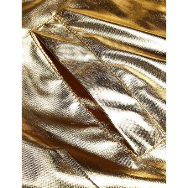 COOFANDY Men's Metallic Jacket 70s Disco Christmas Party Varsity Jacket Zip-up Baseball Bomber