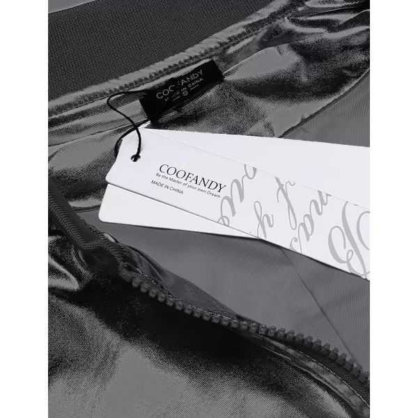 COOFANDY Men's Metallic Jacket 70s Disco Christmas Party Varsity Jacket Zip-up Baseball Bomber