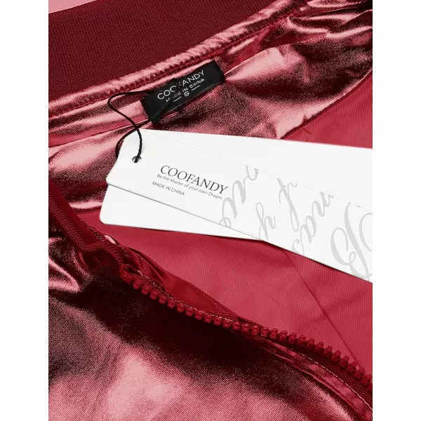 COOFANDY Men's Metallic Jacket 70s Disco Christmas Party Varsity Jacket Zip-up Baseball Bomber