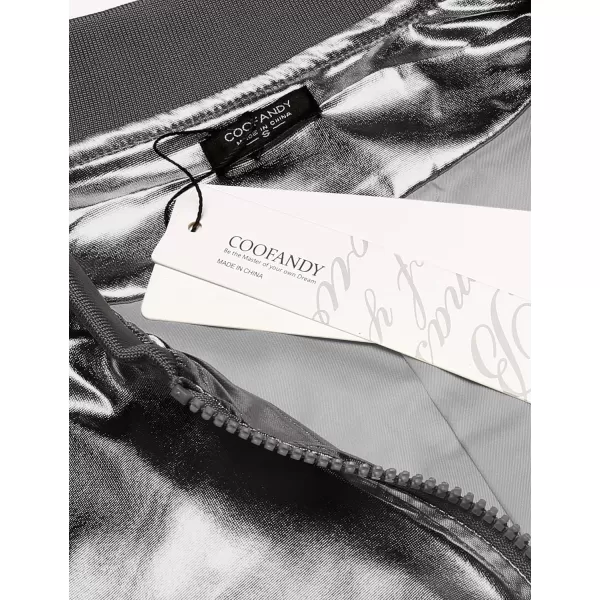 COOFANDY Men's Metallic Jacket 70s Disco Christmas Party Varsity Jacket Zip-up Baseball Bomber