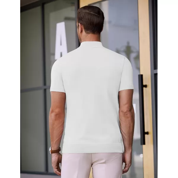 COOFANDY Mens Mock Turtleneck Sweater Short Sleeve Solid Color T-Shirts Basic Slim Fit Knitted Pullover Tees