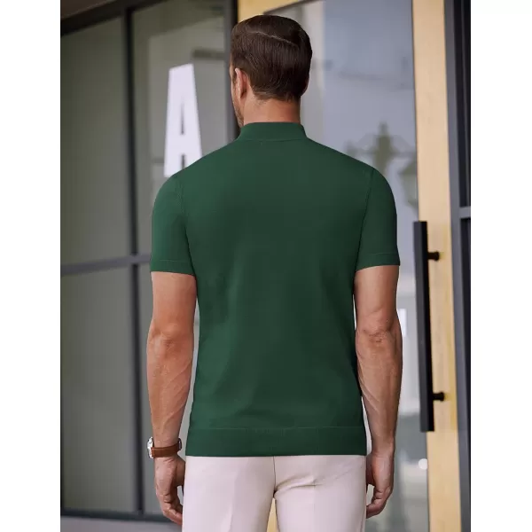 COOFANDY Mens Mock Turtleneck Sweater Short Sleeve Solid Color T-Shirts Basic Slim Fit Knitted Pullover Tees