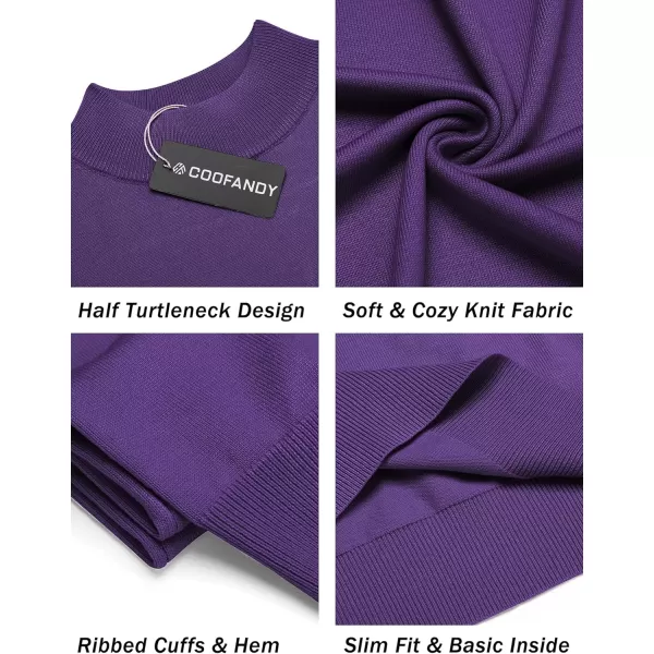COOFANDY Mens Mock Turtleneck Sweater Short Sleeve Solid Color T-Shirts Basic Slim Fit Knitted Pullover Tees
