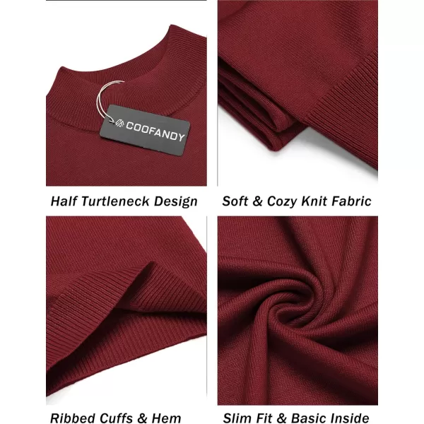 COOFANDY Mens Mock Turtleneck Sweater Short Sleeve Solid Color T-Shirts Basic Slim Fit Knitted Pullover Tees