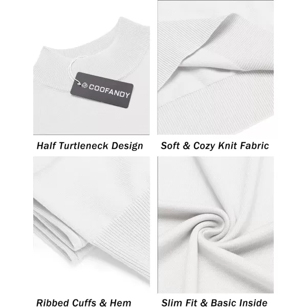 COOFANDY Mens Mock Turtleneck Sweater Short Sleeve Solid Color T-Shirts Basic Slim Fit Knitted Pullover Tees