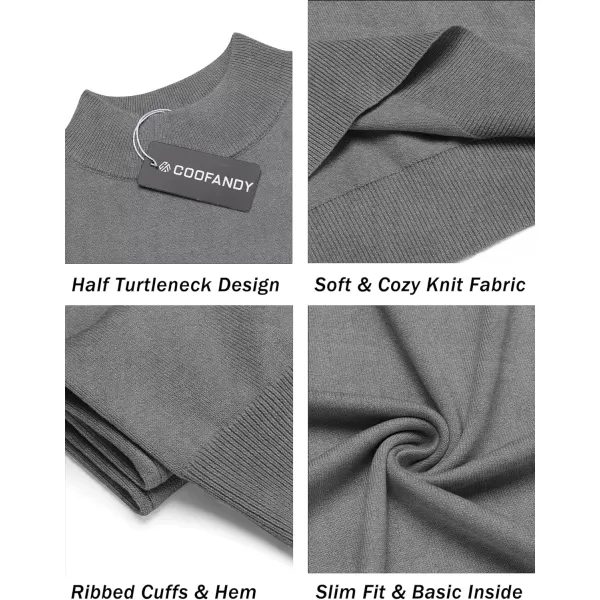 COOFANDY Mens Mock Turtleneck Sweater Short Sleeve Solid Color T-Shirts Basic Slim Fit Knitted Pullover Tees