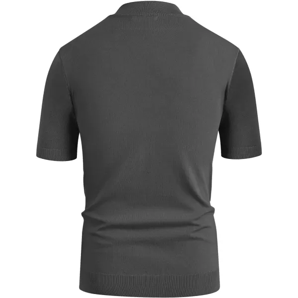 COOFANDY Mens Mock Turtleneck Sweater Short Sleeve Solid Color T-Shirts Basic Slim Fit Knitted Pullover Tees