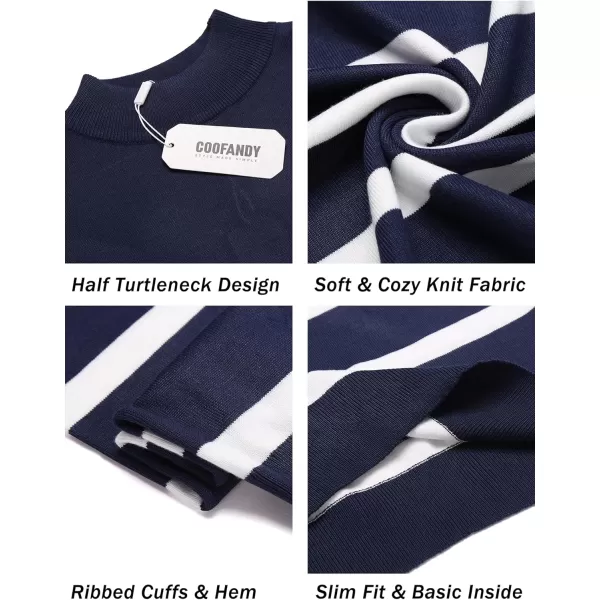 COOFANDY Mens Mock Turtleneck Sweater Short Sleeve Solid Color T-Shirts Basic Slim Fit Knitted Pullover Tees