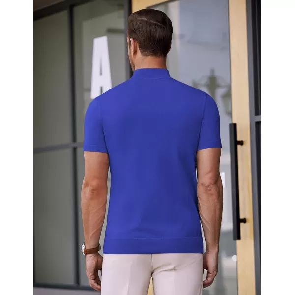 COOFANDY Mens Mock Turtleneck Sweater Short Sleeve Solid Color T-Shirts Basic Slim Fit Knitted Pullover Tees