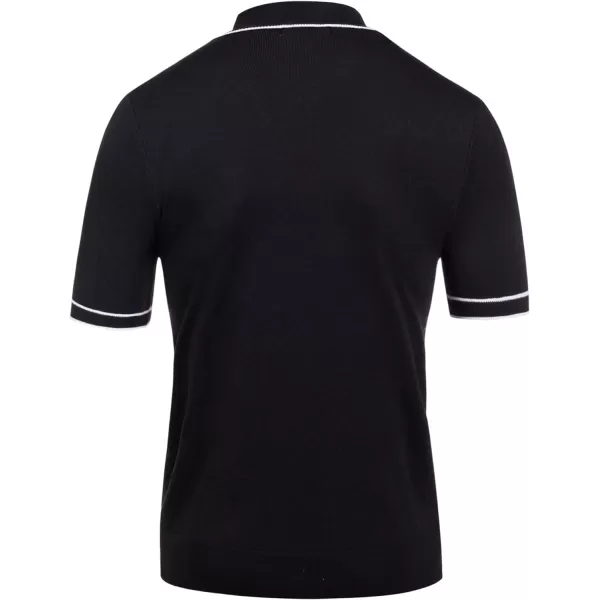 COOFANDY Mens Mock Turtleneck Sweater Short Sleeve Solid Color T-Shirts Basic Slim Fit Knitted Pullover Tees