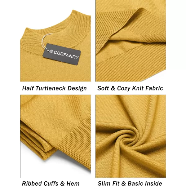 COOFANDY Mens Mock Turtleneck Sweater Short Sleeve Solid Color T-Shirts Basic Slim Fit Knitted Pullover Tees