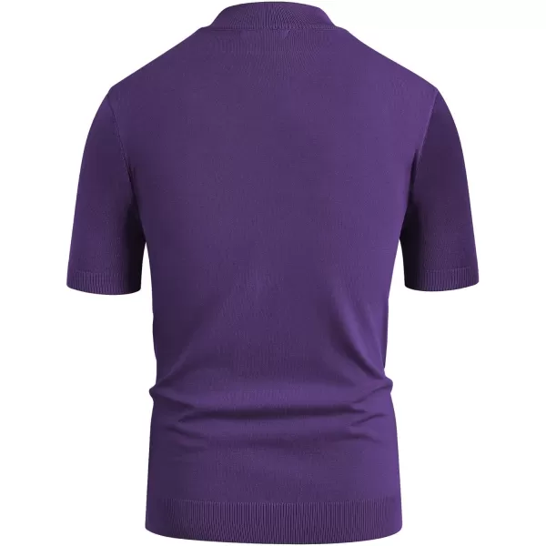 COOFANDY Mens Mock Turtleneck Sweater Short Sleeve Solid Color T-Shirts Basic Slim Fit Knitted Pullover Tees