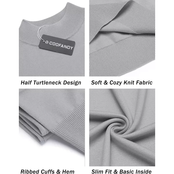COOFANDY Mens Mock Turtleneck Sweater Short Sleeve Solid Color T-Shirts Basic Slim Fit Knitted Pullover Tees