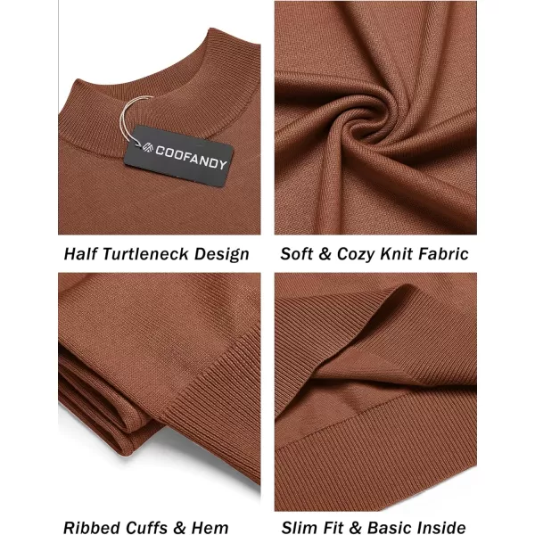 COOFANDY Mens Mock Turtleneck Sweater Short Sleeve Solid Color T-Shirts Basic Slim Fit Knitted Pullover Tees