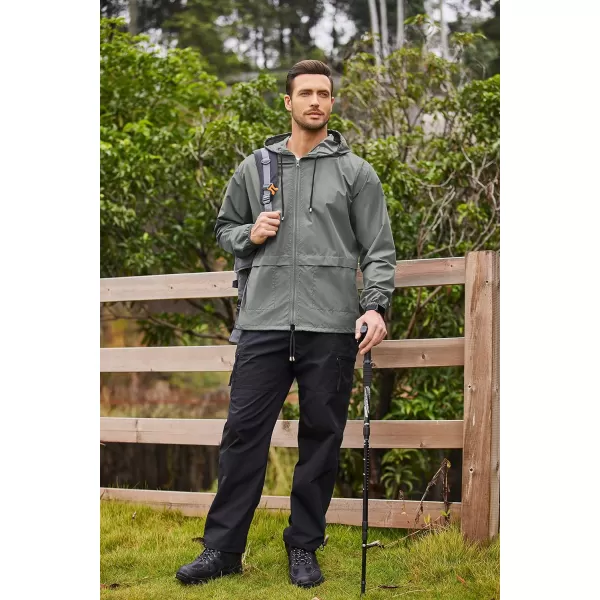 COOFANDY Mens Packable Rain Jacket Lightweight Waterproof Raincoat with Hood Outdoor Rain Gear Travel Hiking Cycling