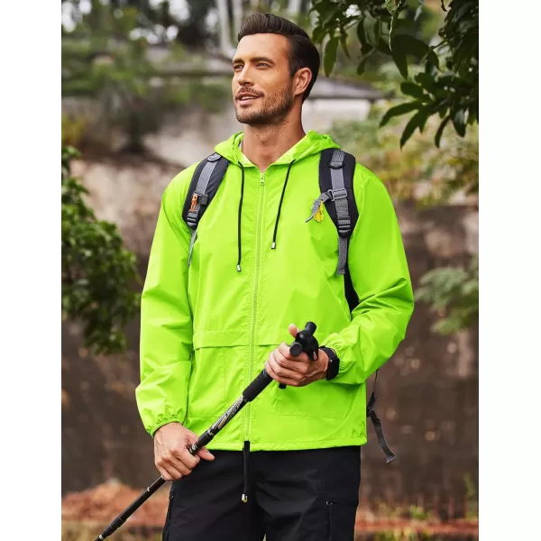 COOFANDY Mens Packable Rain Jacket Lightweight Waterproof Raincoat with Hood Outdoor Rain Gear Travel Hiking Cycling